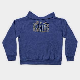 Jane Austen Bookshelf No.3 Gold Kids Hoodie